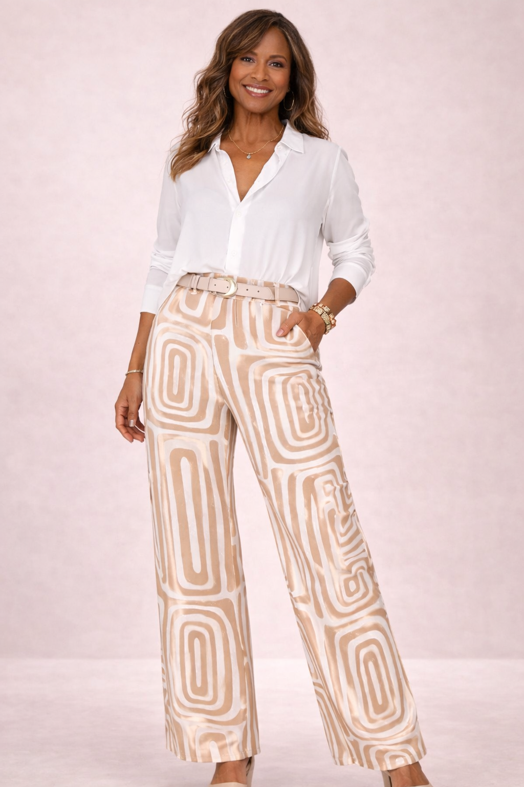 Womens Elegant Wrap Top and Trousers Set