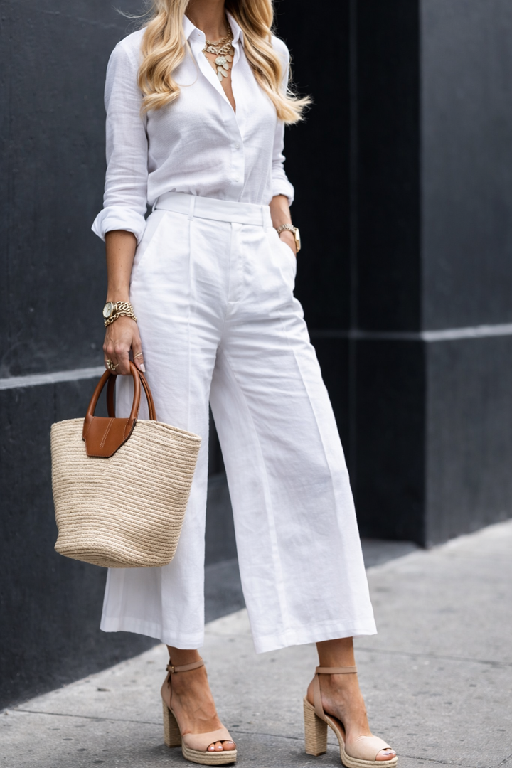 Womens Capri Pants and Loose Shirt Set