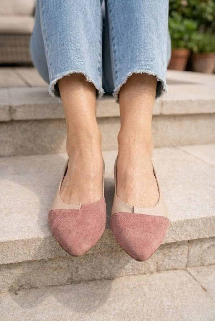 Womens Pointed Toe Slip On Ballet Flats
