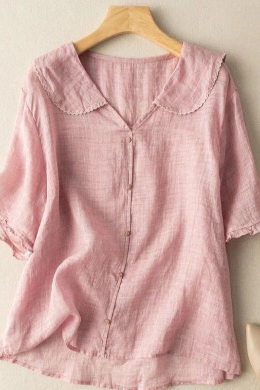 Womens Vintage Button Detail Blouse