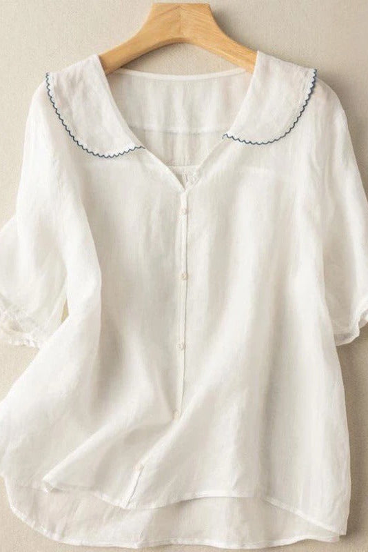 Womens Vintage Button Detail Blouse