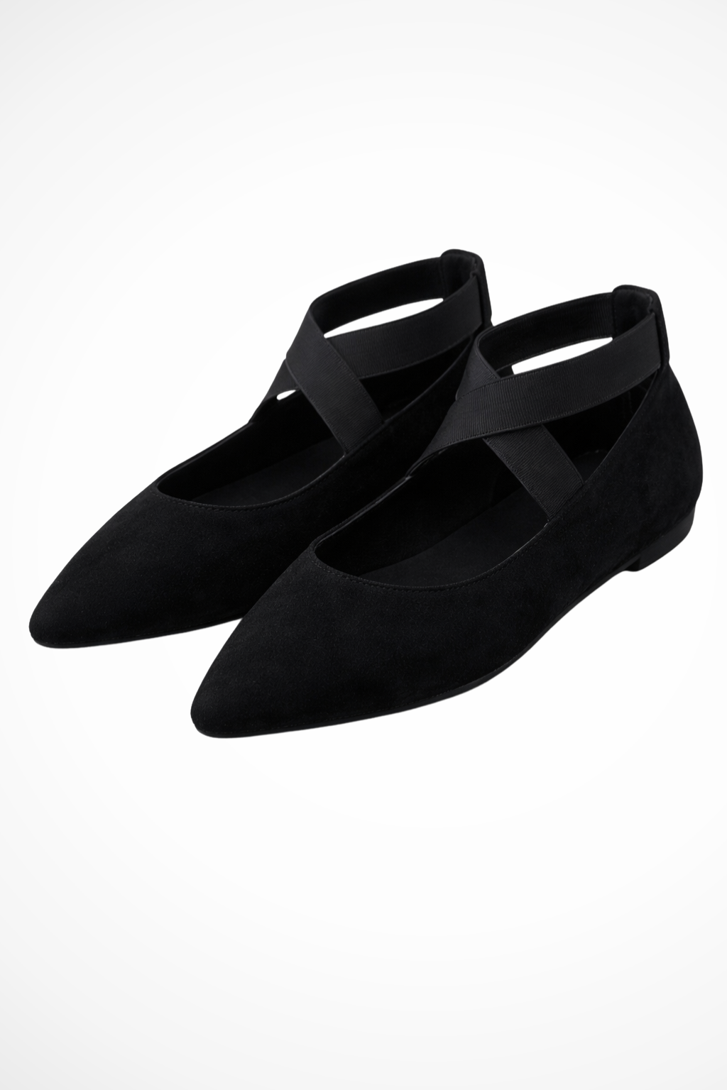 Womens Pointed Toe Ankle Strap Ballet Flats