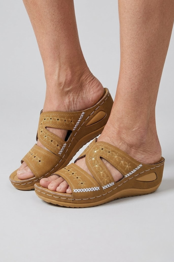 Womens Open Toe Wedge Sandals Platform Slip On