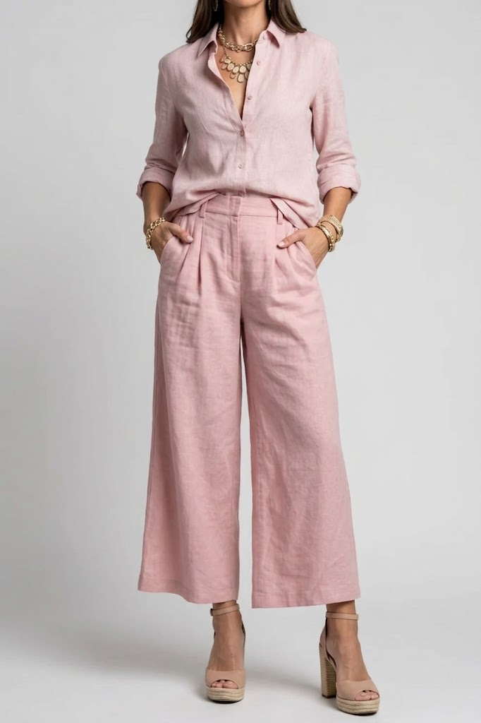 Womens Capri Pants and Loose Shirt Set