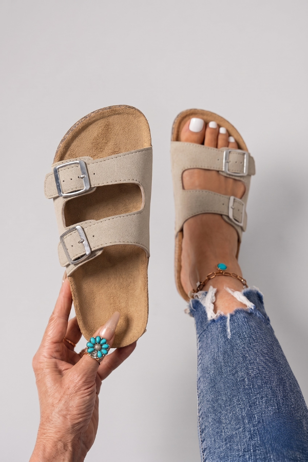 Womens Open Toe Comfort Sandals Cushioned Footbed