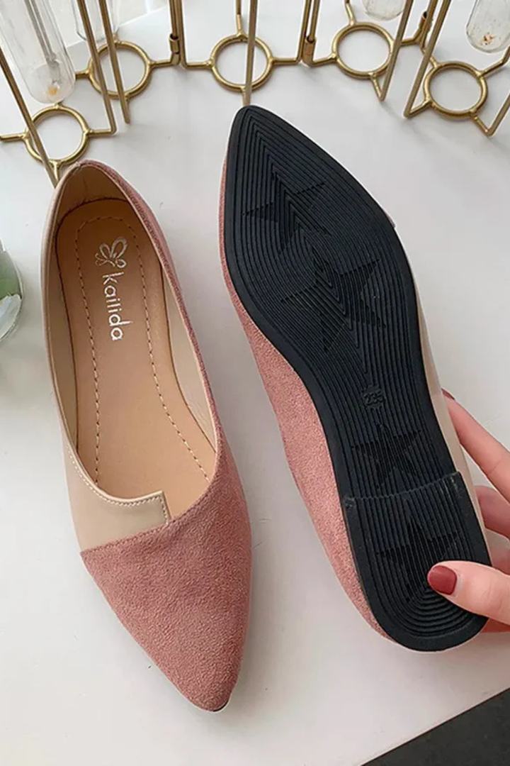 Womens Pointed Toe Slip On Ballet Flats