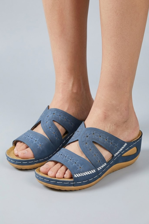 Womens Open Toe Wedge Sandals Platform Slip On