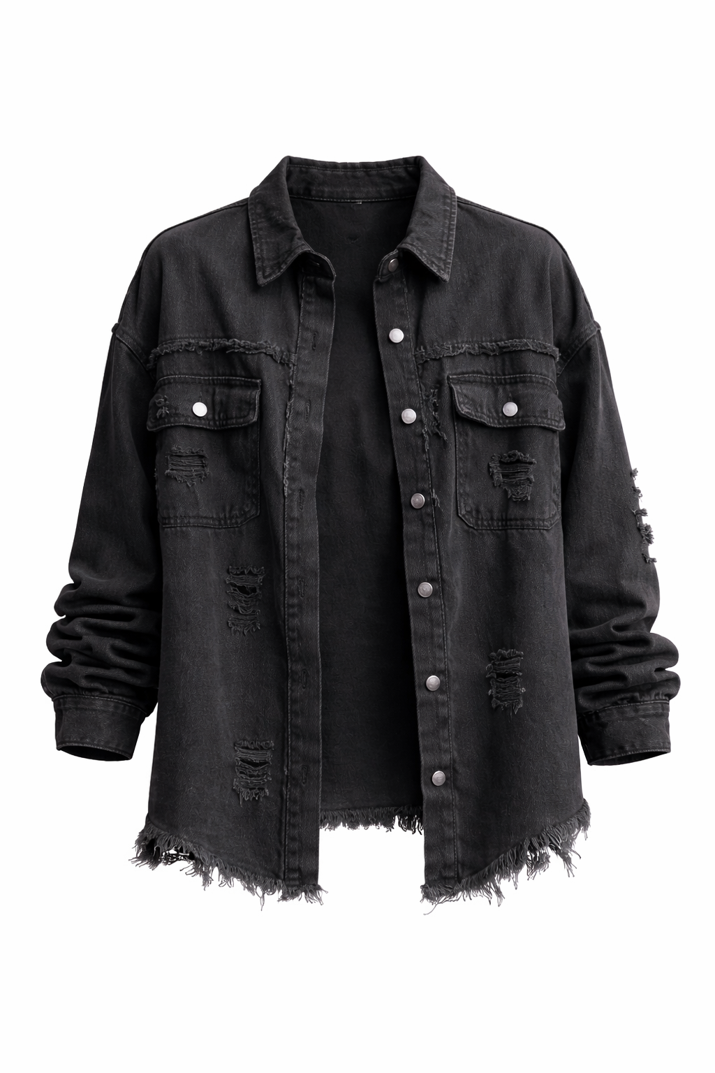 Womens Vintage Inspired Denim Jacket Relaxed Fit