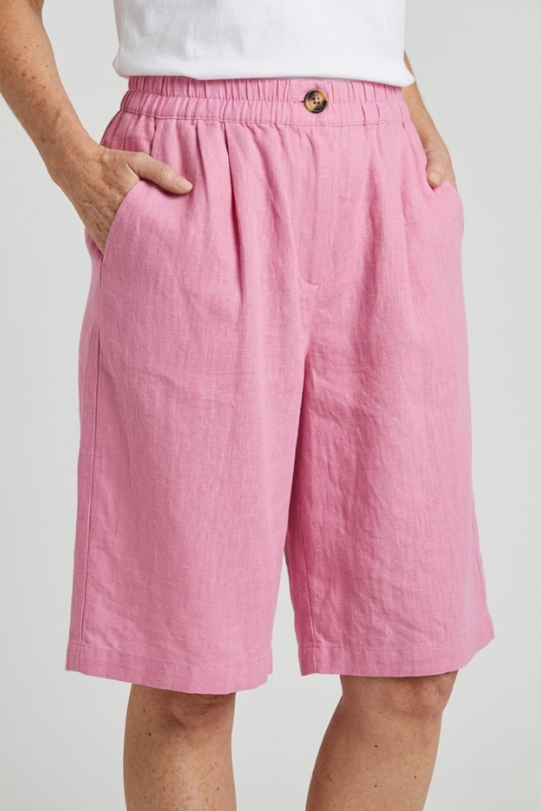 Womens Elastic Waist Pull On Shorts Relaxed Fit Breathable