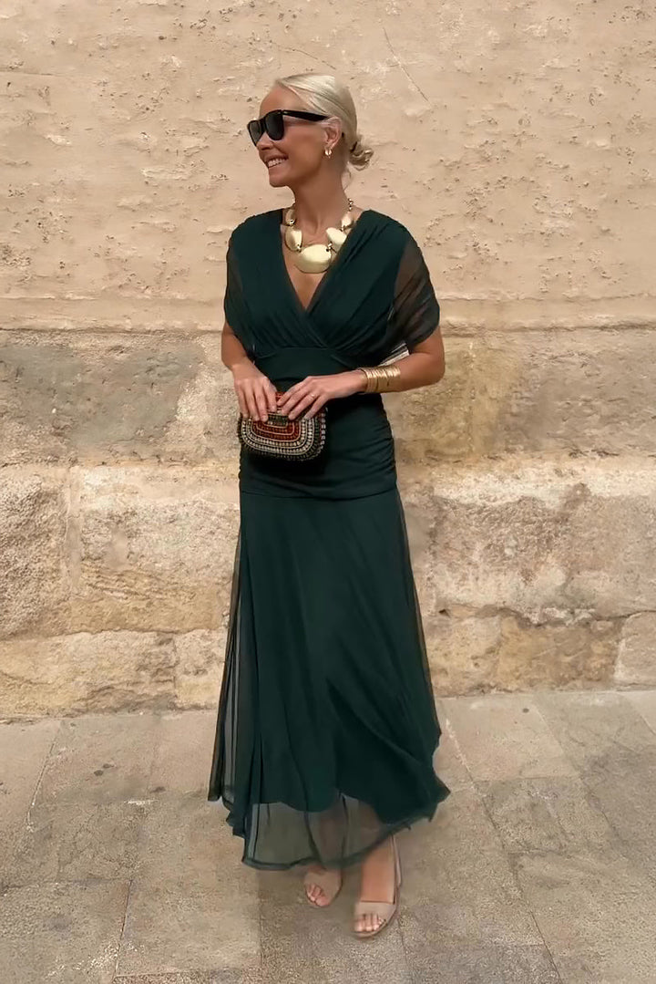 Elegant V Neck Fantasy Party Maxi Dress Evening Wear