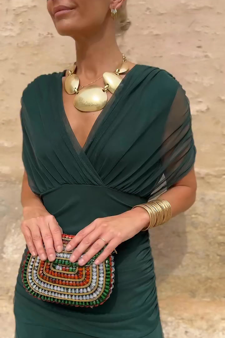 Elegant V Neck Fantasy Party Maxi Dress Evening Wear