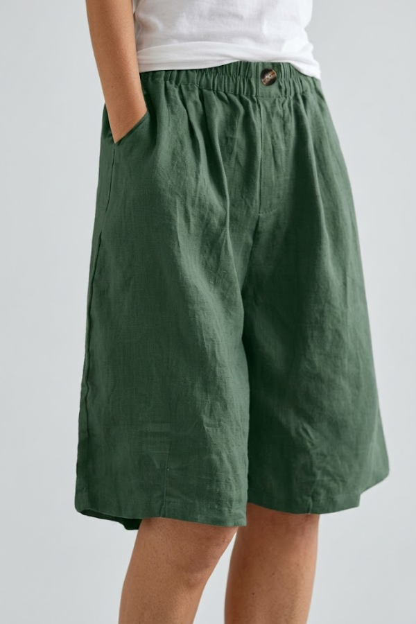 Womens Elastic Waist Pull On Shorts Relaxed Fit Breathable