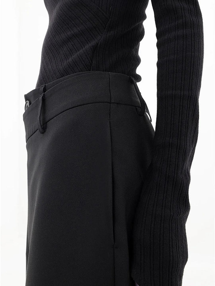 Womens Asymmetric Waist Baggy Trousers Relaxed Fit Statement