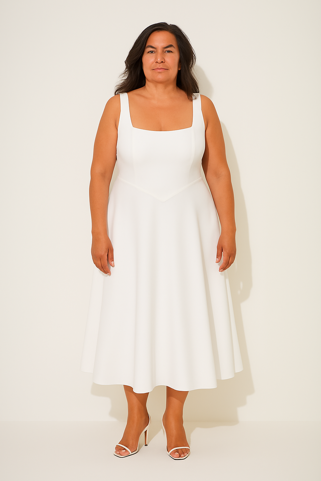 Timeless Flowy Midi Dress with Relaxed Silhouette