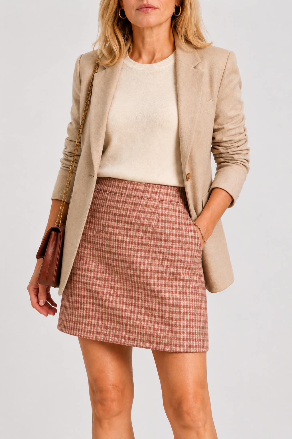 Classic Textured A-Line Mini Skirt