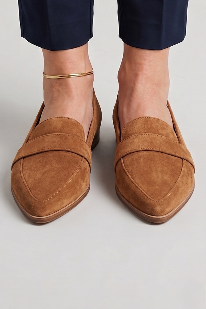 Womens Slip On Spring Loafers Striped Cushioned Sole