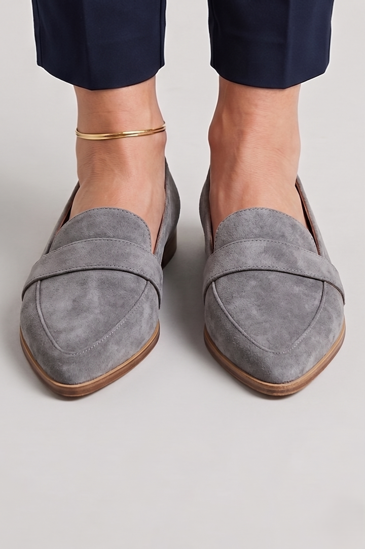 Womens Slip On Spring Loafers Striped Cushioned Sole