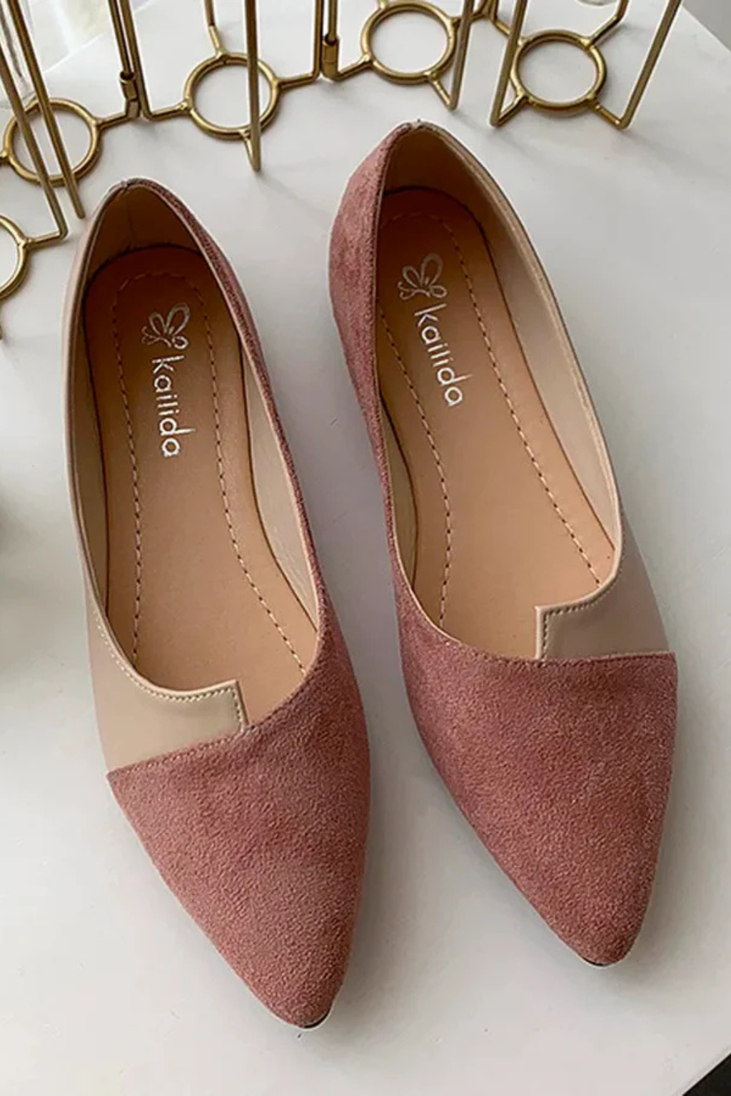 Womens Pointed Toe Slip On Ballet Flats