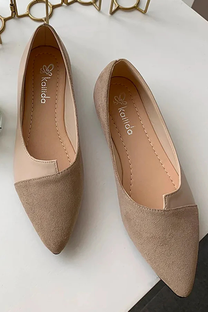 Womens Pointed Toe Slip On Ballet Flats