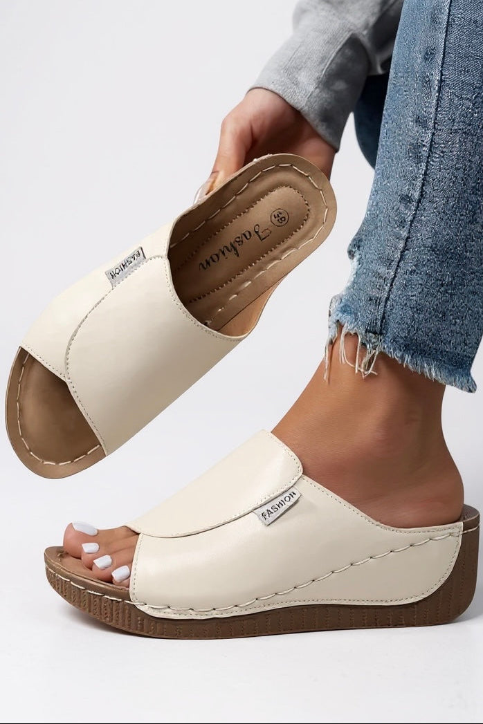 Womens Minimalist Platform Slides Lightweight Contoured