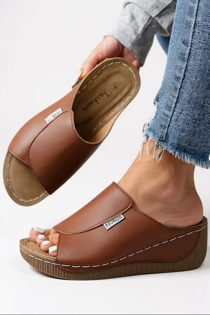 Womens Minimalist Platform Slides Lightweight Contoured