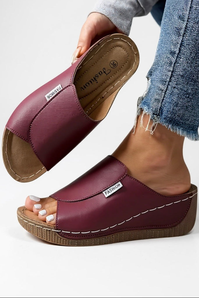 Womens Minimalist Platform Slides Lightweight Contoured