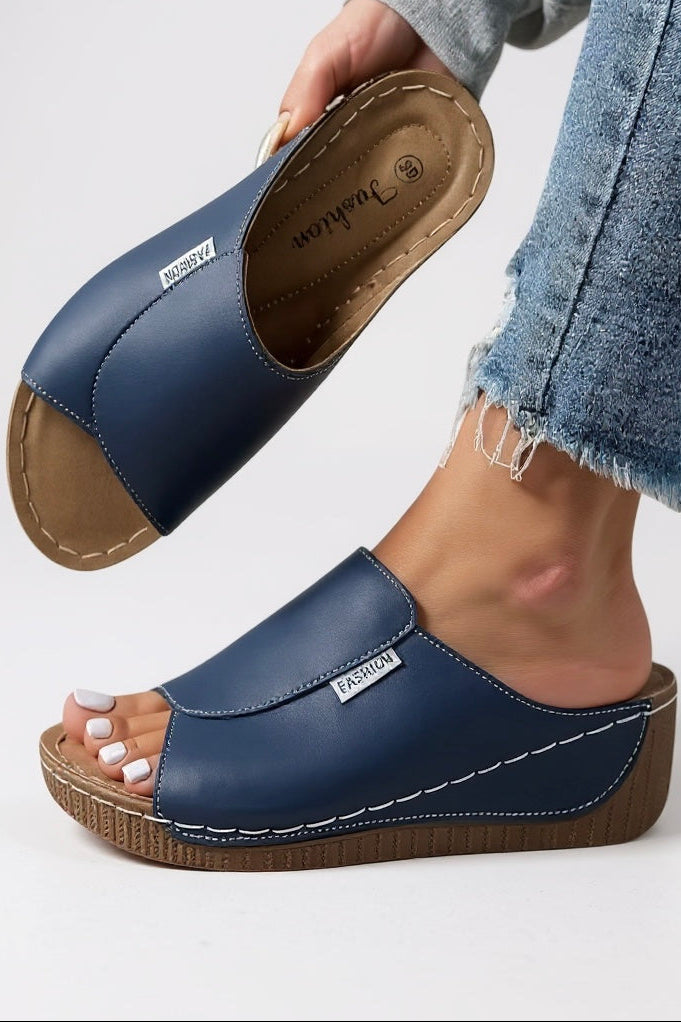Womens Minimalist Platform Slides Lightweight Contoured