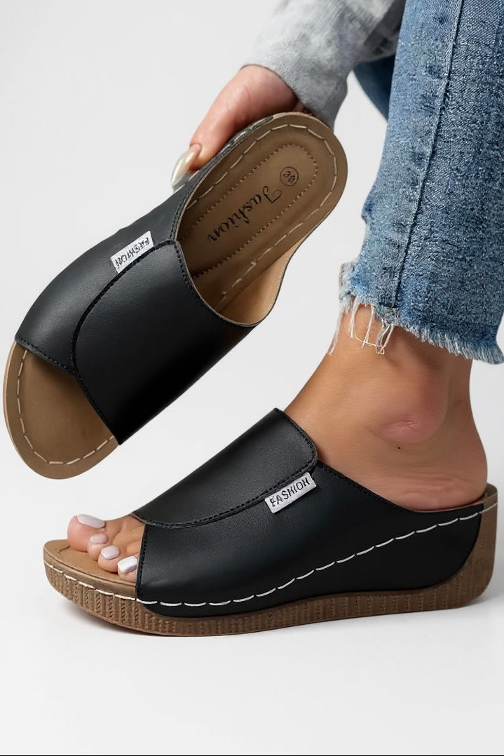 Womens Minimalist Platform Slides Lightweight Contoured