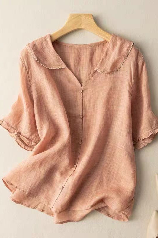 Womens Vintage Button Detail Blouse