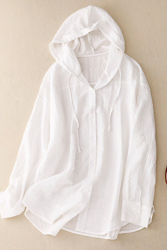 Womens Lightweight Button Hoodie Summer Layer