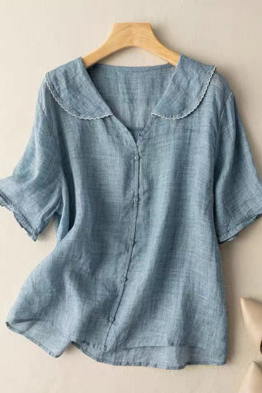 Womens Vintage Button Detail Blouse