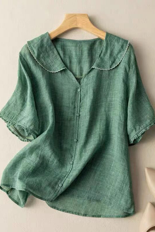 Womens Vintage Button Detail Blouse