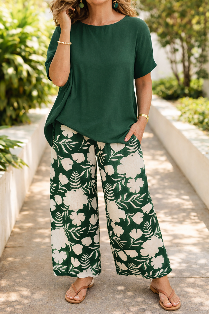 Womens Elegant Relaxed Two Piece Summer Set