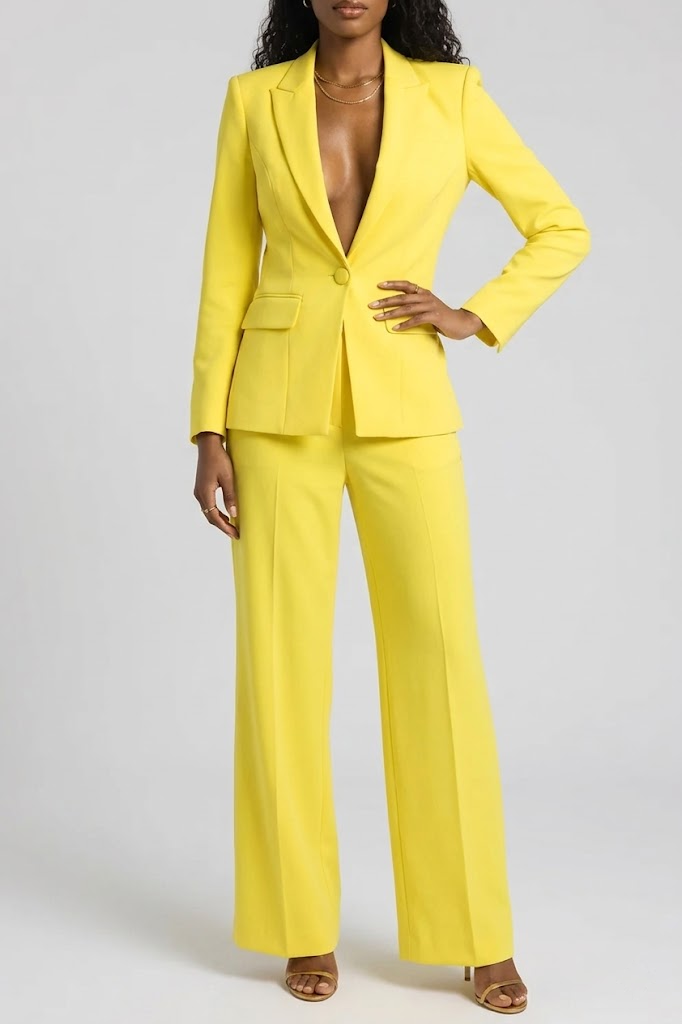 Womens Chic Blazer and Trousers Set