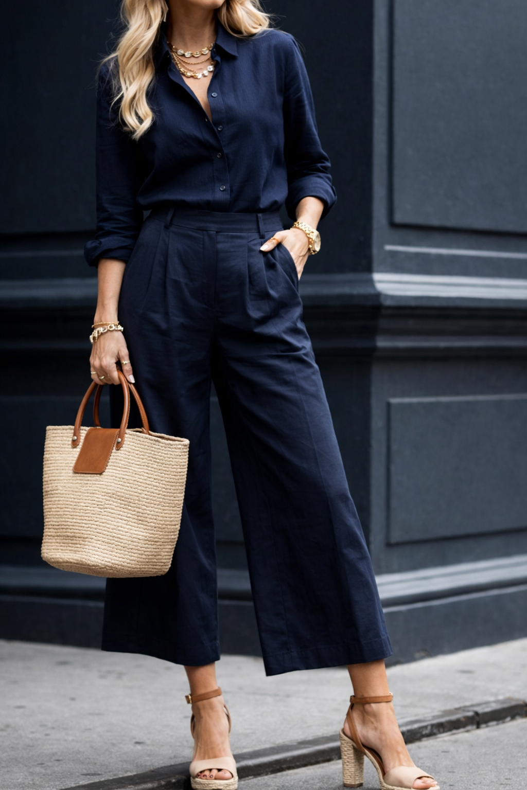 Womens Capri Pants and Loose Shirt Set
