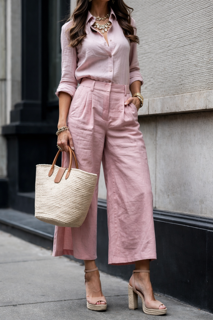 Womens Capri Pants and Loose Shirt Set