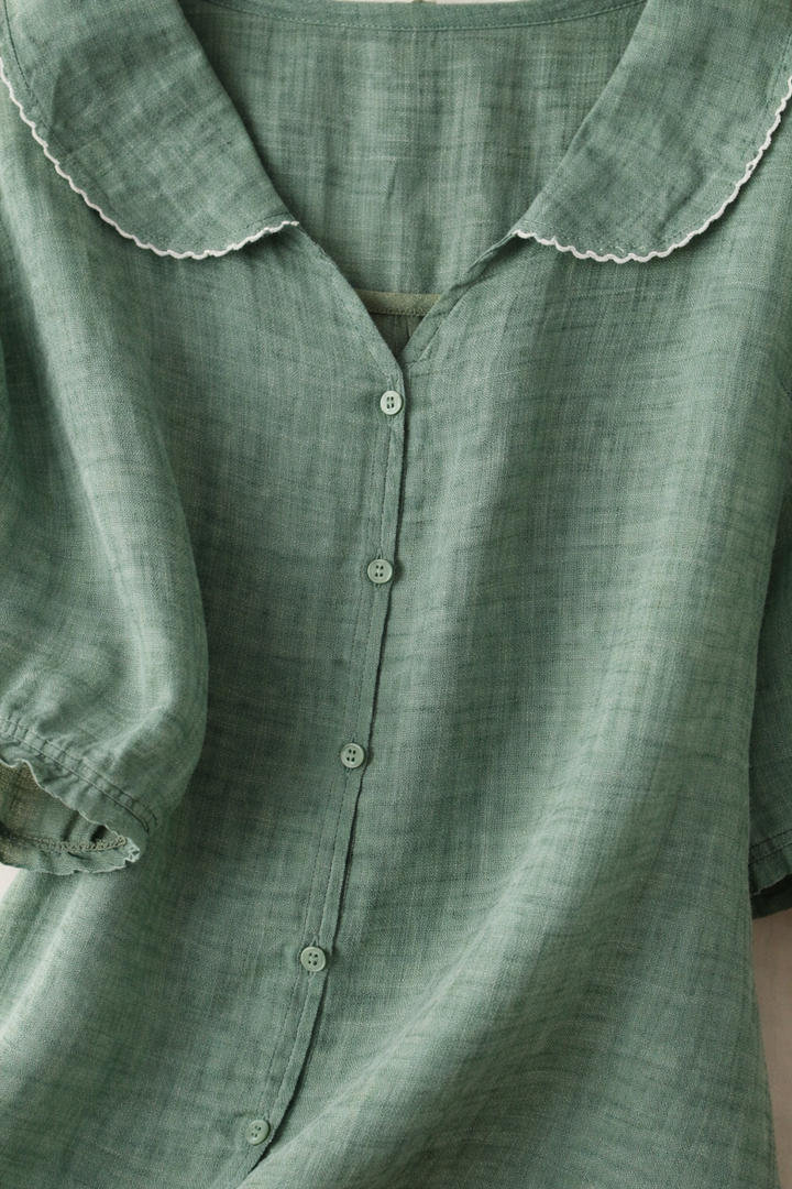 Womens Vintage Button Detail Blouse