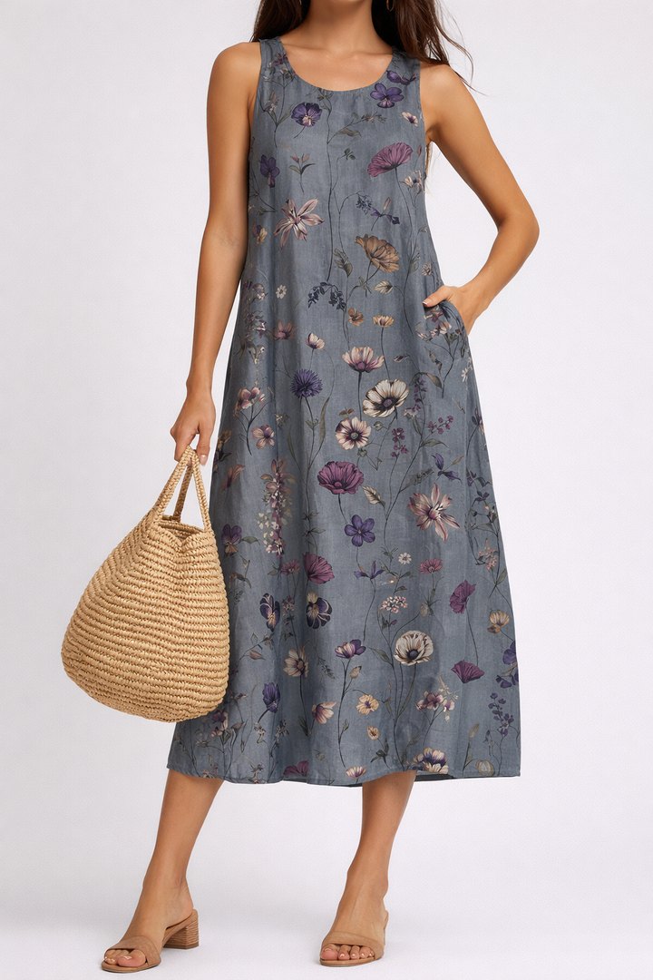 Lightweight Beach Breeze Midi Dress Flowing Summer Style