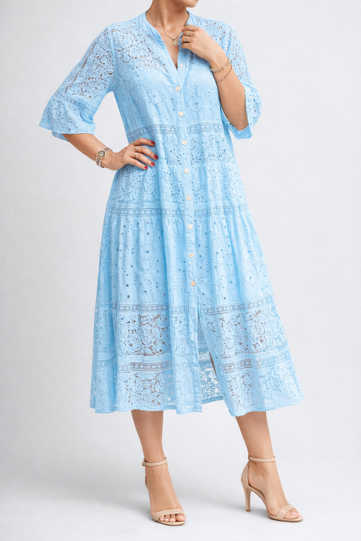 Floral Print Midi Dress with Classic Feminine Silhouette