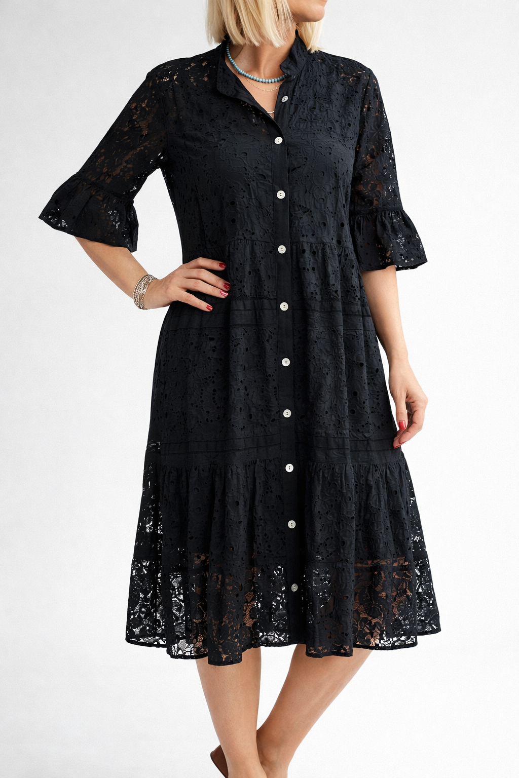 Floral Print Midi Dress with Classic Feminine Silhouette