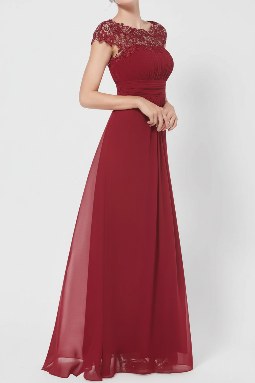 Elegant Mother of the Bride Maxi Dress with Lace Detail