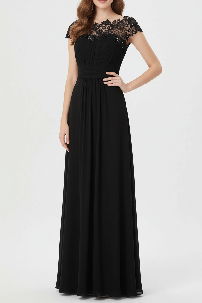 Elegant Mother of the Bride Maxi Dress with Lace Detail