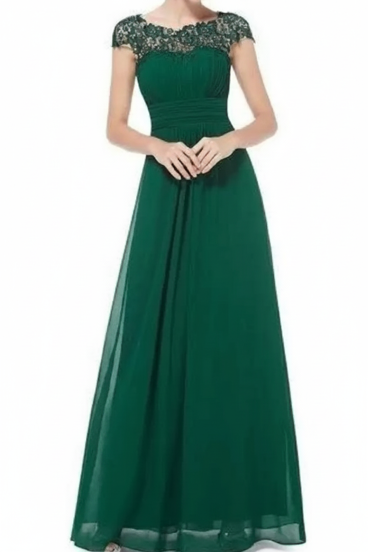 Elegant Mother of the Bride Maxi Dress with Lace Detail