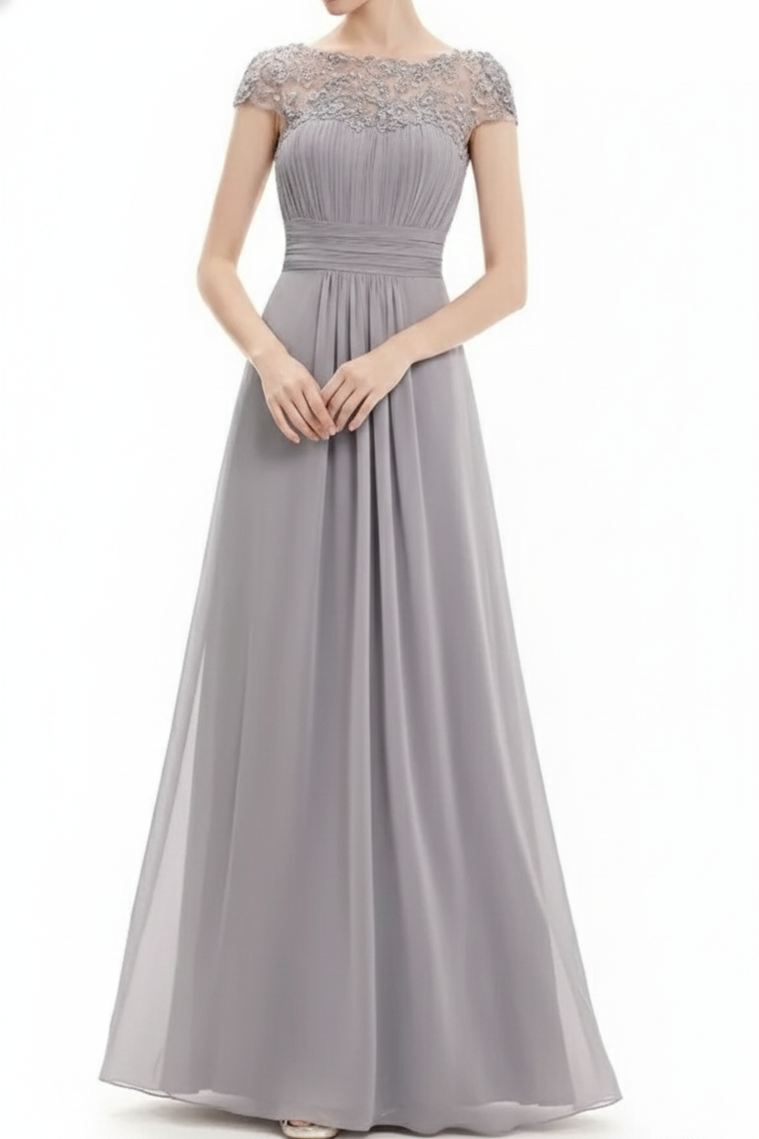 Elegant Mother of the Bride Maxi Dress with Lace Detail