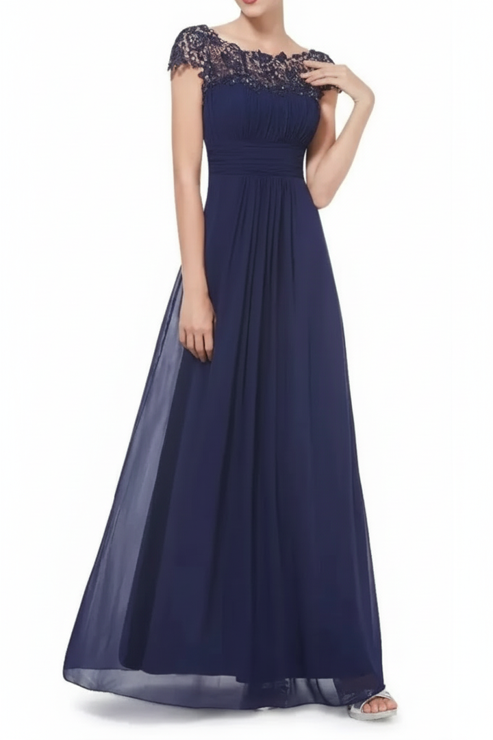 Elegant Mother of the Bride Maxi Dress with Lace Detail