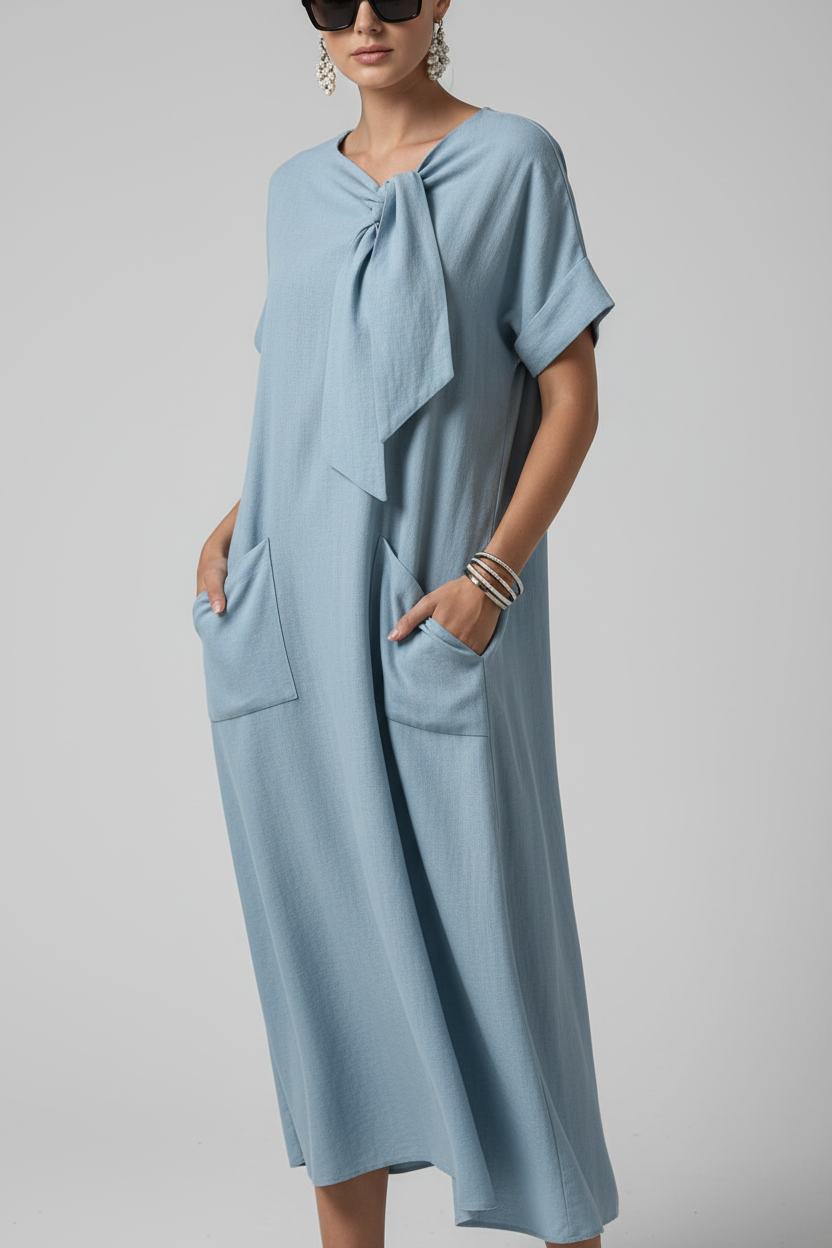 Stylish Midi Dress with Flattering A Line Cut