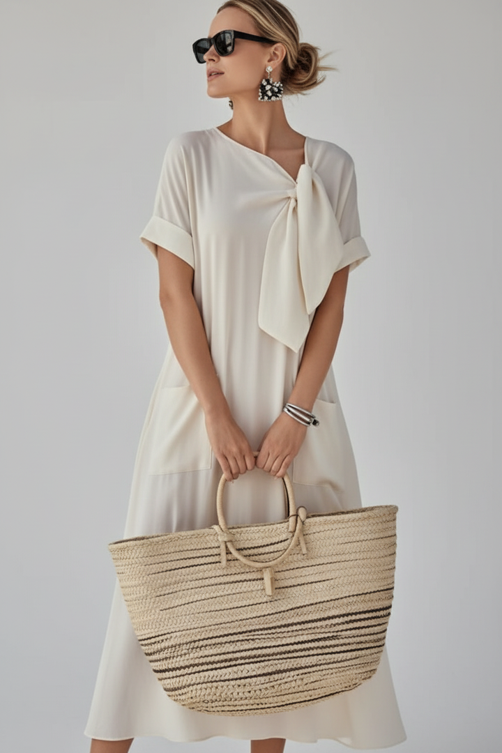 Stylish Midi Dress with Flattering A Line Cut