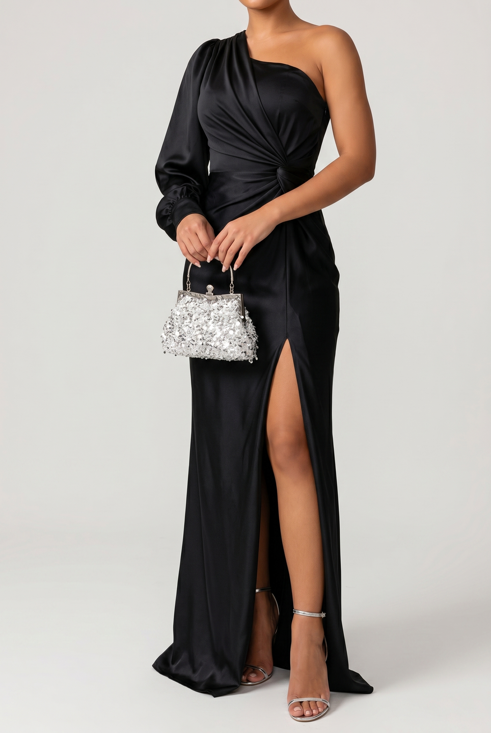 Elegant Evening Maxi Dress with Flattering Drape