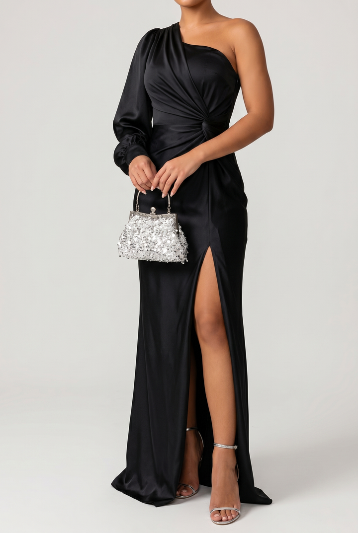Elegant Evening Maxi Dress with Flattering Drape