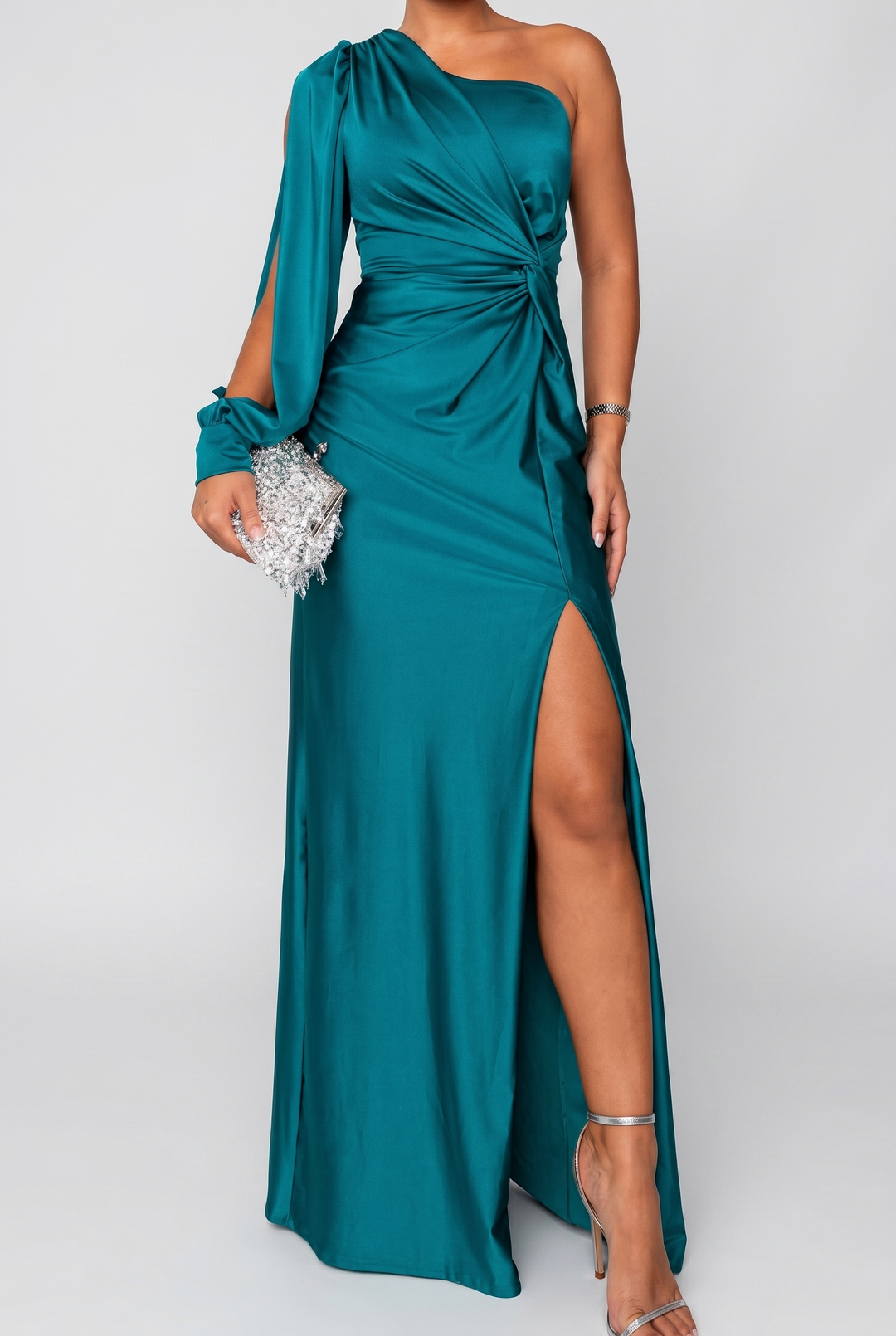 Elegant Evening Maxi Dress with Flattering Drape